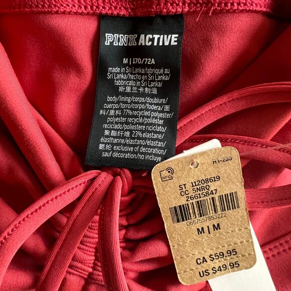 Victoria's Secret Pink Red Adjustable Waist Leggings, M - Picture 4 of 6